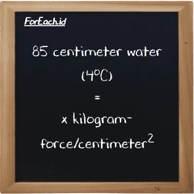 1 centimeter water (4<sup>o</sup>C) is equivalent to 0.00099998 kilogram-force/centimeter<sup>2</sup> (1 cmH2O is equivalent to 0.00099998 kgf/cm<sup>2</sup>)